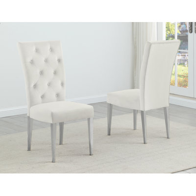 Chaise parsons en velours capitonné Berhan