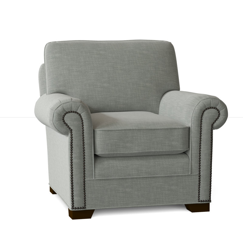 Adrena Armchair, Dark Brass, Peyton Navy Performance Twill, No