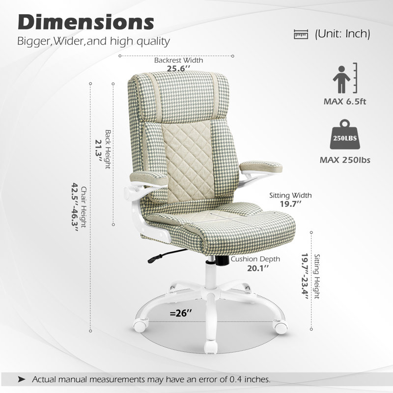 Fauteuil de bureau ergonomique en tissu, Gris, Gris