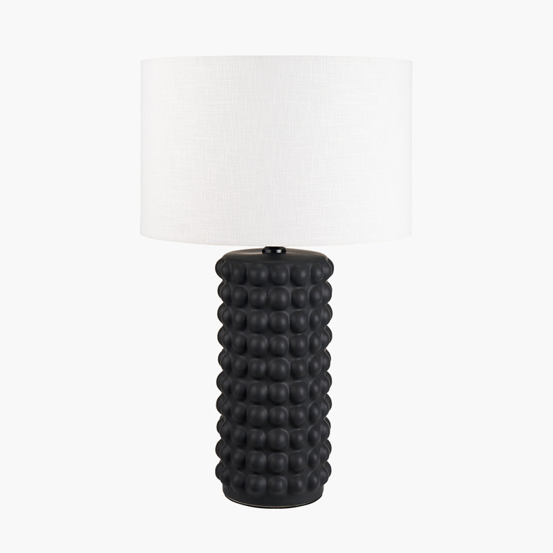 Ceramic Table Lamp, Black, White