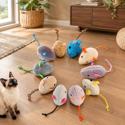 Cet ensemble de 6 paquets comprend des jouets en peluche pour chats et chatons à l'intérieur et est conçu pour faire de l'exercice.