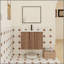 Ensemble de meuble-lavabo flottant 24 po avec lavabo, meuble-lavabo mural en ébène brun, portes à fermeture douce, ensemble de meuble-lavabo moderne peu encombrant