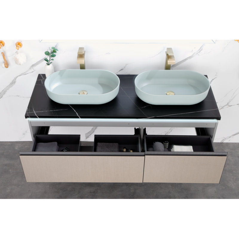 24*14*5.5  Matte Shell  Bathroom Sink, Blue
