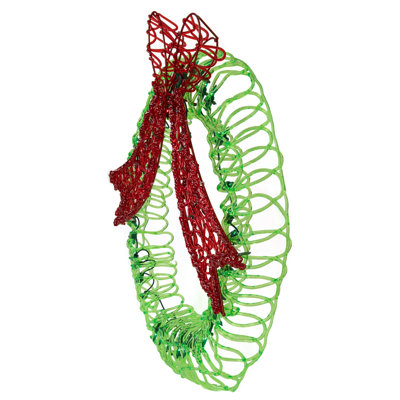 Décoration de Noël guirlande lumineuse 20 "verte et rouge