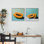 «Papaya on Blue Still Life», ensemble de 2 giclées encadrées, design par Walker Noble