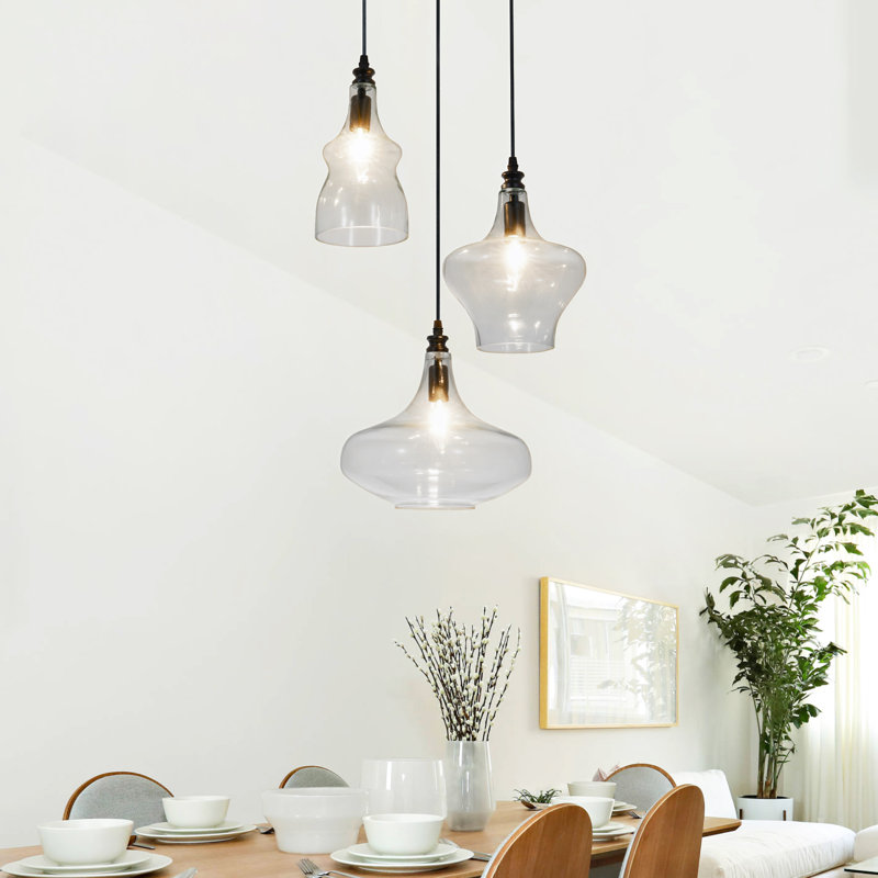 Luminaire suspendu irrégulier à 3 lumières DEL