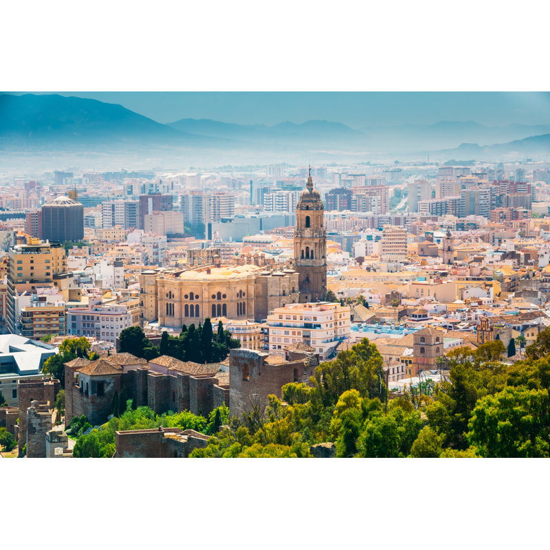 View Of Malaga, Spain - Wrapped Canvas Print, 20cm H x 30cm W