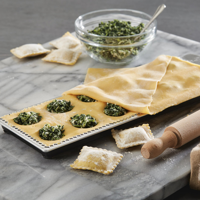 Anolon Gourmet 12-Imprint Ravioli Press with Mini Rolling Pin