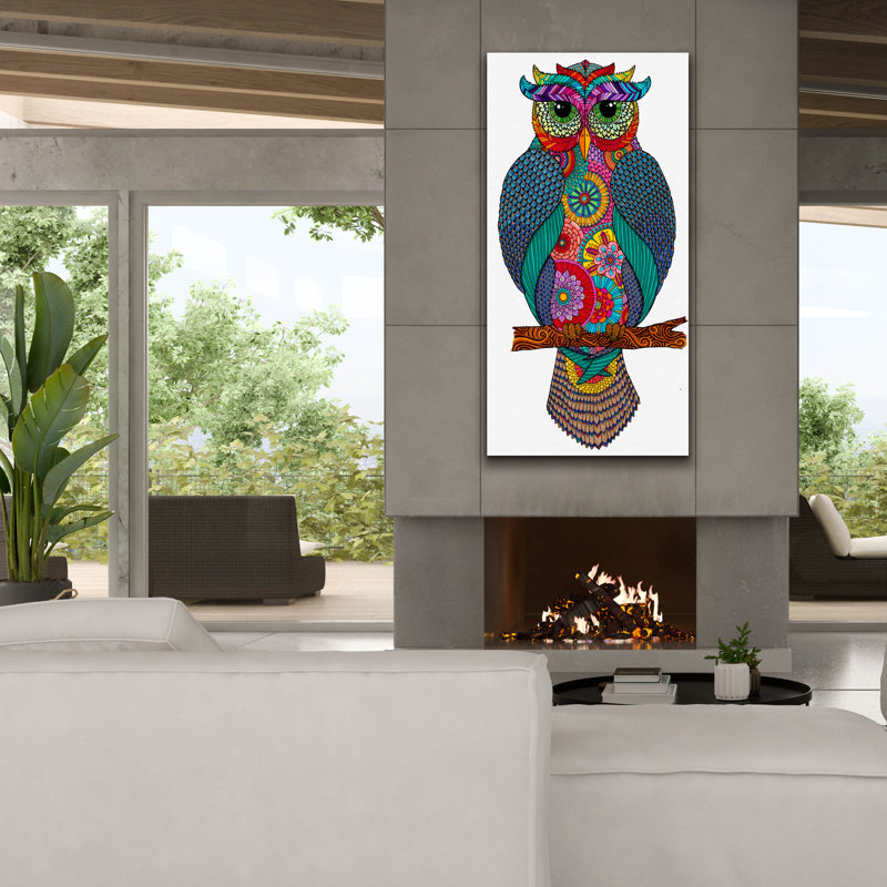 «Owlmazing» par Hello Angel, art mural sur toile, H 60 po x l 30 po