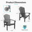 Ensemble de 2 chaises Adirondack empilables en PEHD avec porte-gobelets, chaises d'extérieur toutes saisons Dareona-1090162034-1074399241