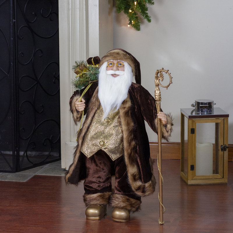 Figurine de père Noël 24 "or et brun