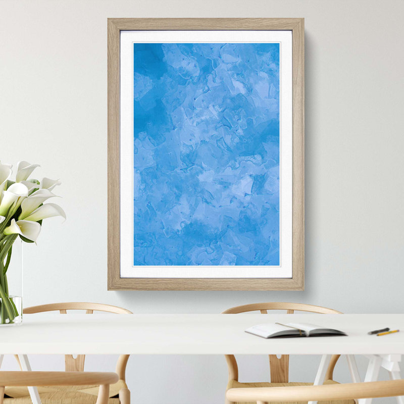 Blue Skies in Abstract - Picture Frame Painting Print, Oak Framed, 48cm H x 36cm W x 2cm D