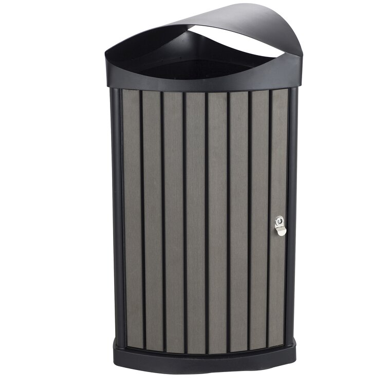 Safco Open Top Round Waste Receptacle Steel 30 Gal Black