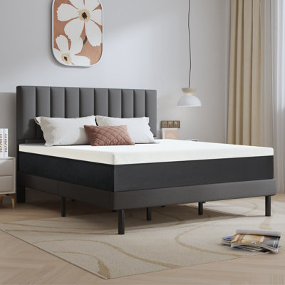 Matelas en mousse viscoélastique imprégnée de gel 10 po avec renforts mi-ferme, matelas dans une boîte