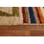Tapis beige / vert en laine noué à la main de conception unique 6 pi 11 po x 9 pi 9 po New Age