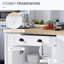 Îlot de cuisine 47 po blanc avec rangement élégant et fonctionnel pour îlot de cuisine 47 po, option