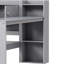Lit de jour gris avec rangement conçu, bureau d'étude polyvalent et structure stable avec bibliothèque intégrée réglable, idéale pour les petits espaces invités-326583572