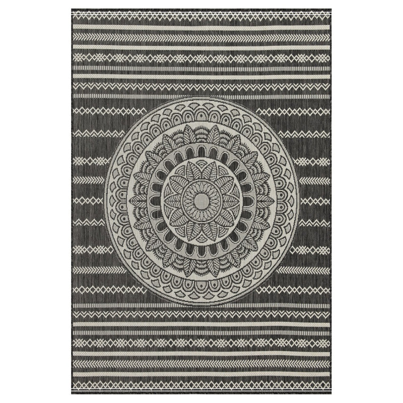 Tapis anthracite intérieur / extérieur, Rectangle 7 pi 10 po x 10 pi 3 po