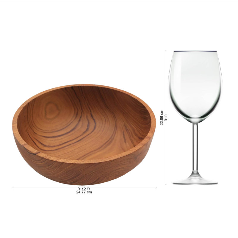 Millwood Pines Loftus Teak Serving Bowl