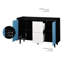 Modern Sideboard Buffet Cabinet With Black Body And Blue Doors, 2 Drawers & Open Compartments For Kitchen Dining Room Storage Doors Drawers,-1829329559-1829329555