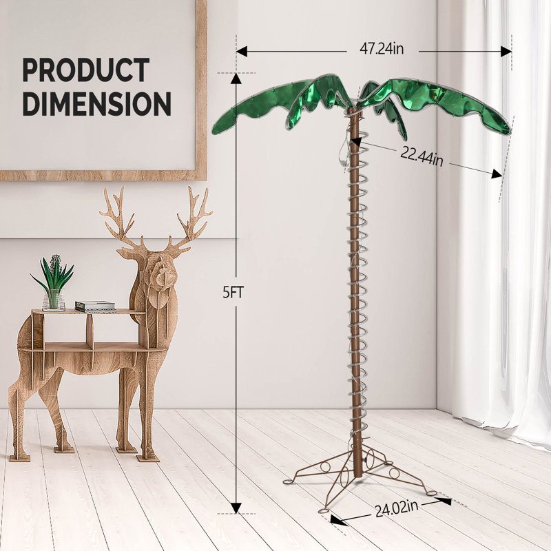 Jaal, arbres et branches éclairés, H 60 po x L 47,24 po x P 47,24 po