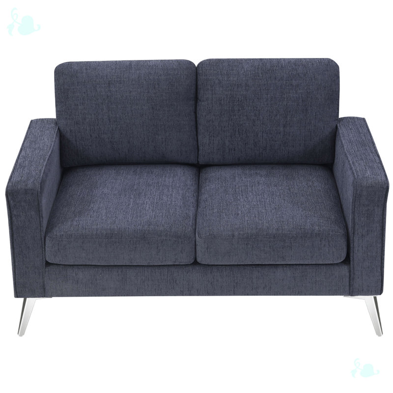 3-Piece Sofa Sets Upholstered Couches Sets, Blue/Gray Fabric