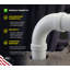 Coude 90 ° 2 plis 2 po en PVC 2 po