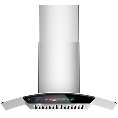 BRANO 30" Stainless Steel 900 CFM Ducted (Vented) Wall Range Hood with Washable Filter