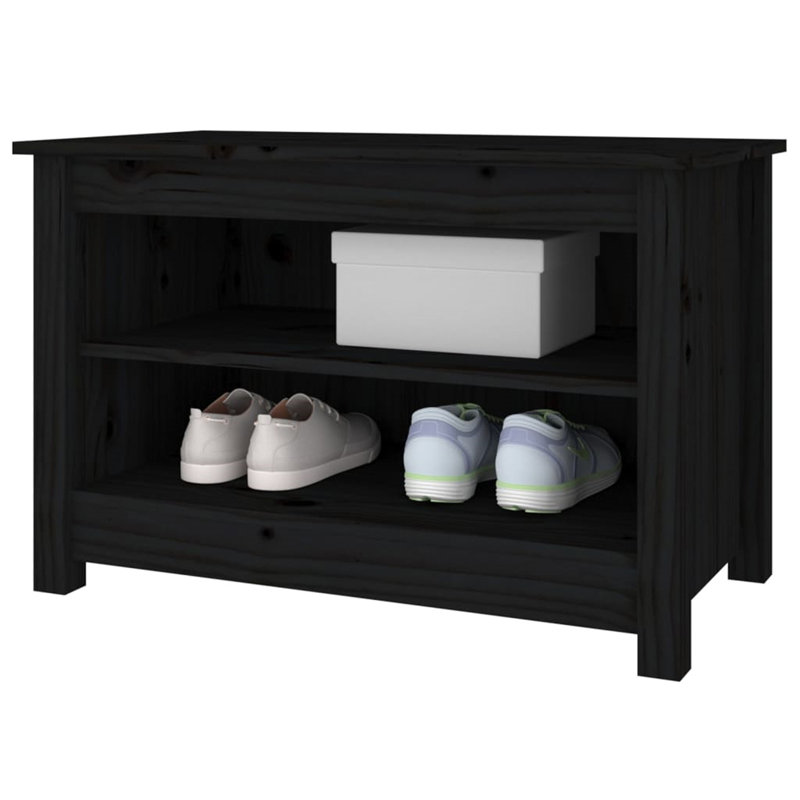 Monongahela Faux Leather Upholstered Storage Bench, Black