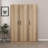 Traditional Wardrobe, Oak Finish, 53.1 x 74.8 x 20.5 inches | 100% Melamine Coated Particle Board, Thickness: 0.7 inches | Spacious Storage Solution for Clothing & Accessories, Elegant Design for Any Bedroom-191133646-191133648