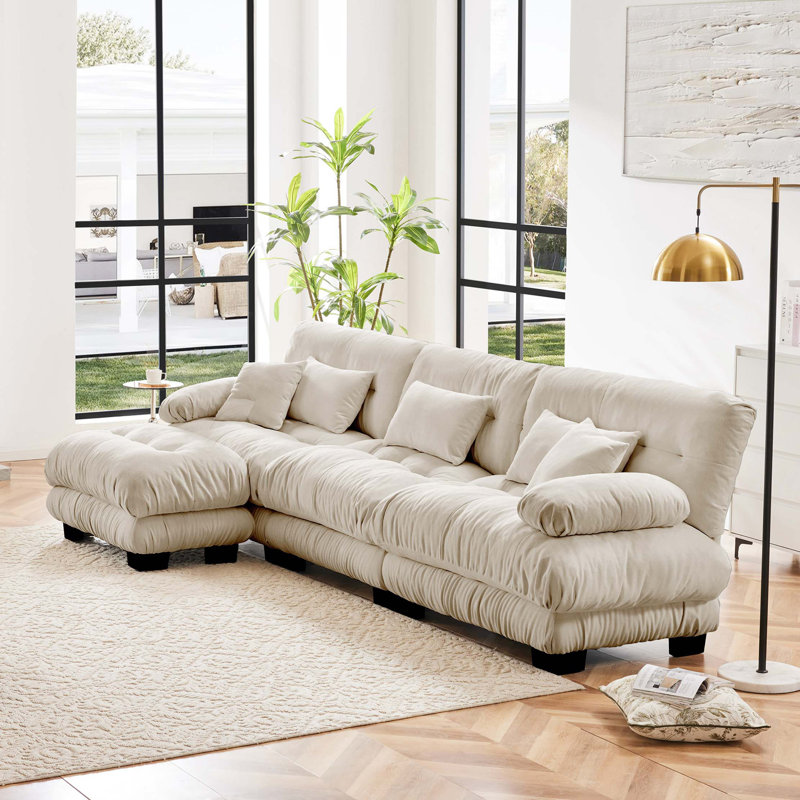Canapé modulaire Luxury Luxury, Chenille - café clair