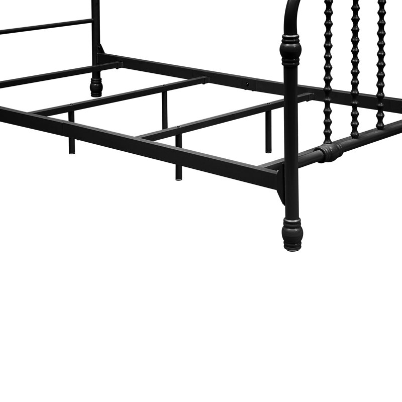 Wren Metal Spindle Panel Bed, Twin, Black