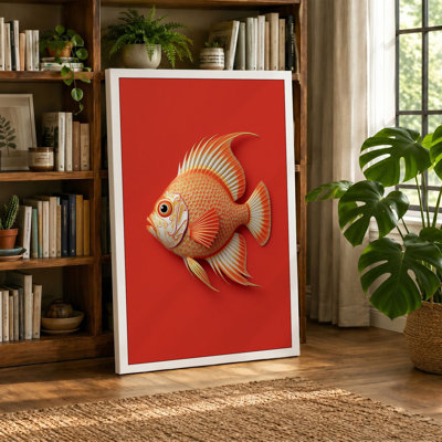 Tropical Fish Study Botanical - Wrapped Canvas