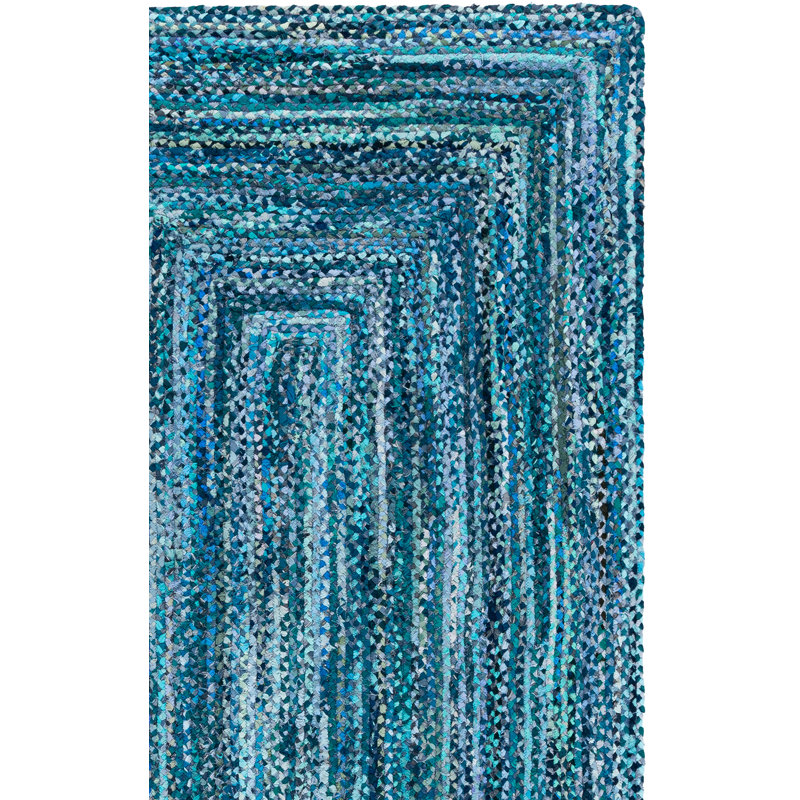 Braided Hand Woven Cotton Solid Color Indoor Rug, Rectangle 6' x 9'