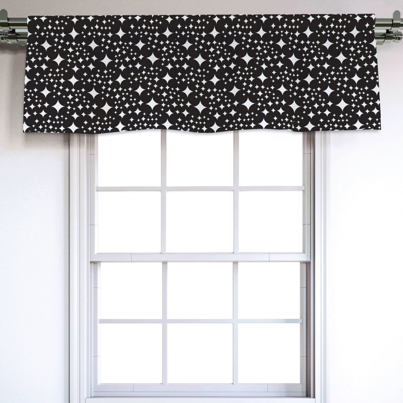 Sateen Geometric Ruffled Window Valance