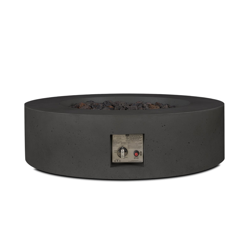 La Valle Concrete Propane Fire pit Table, Carbon