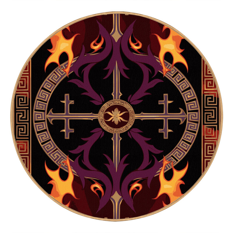 Tapis rose de l'Antiquité, Rond 4 pi