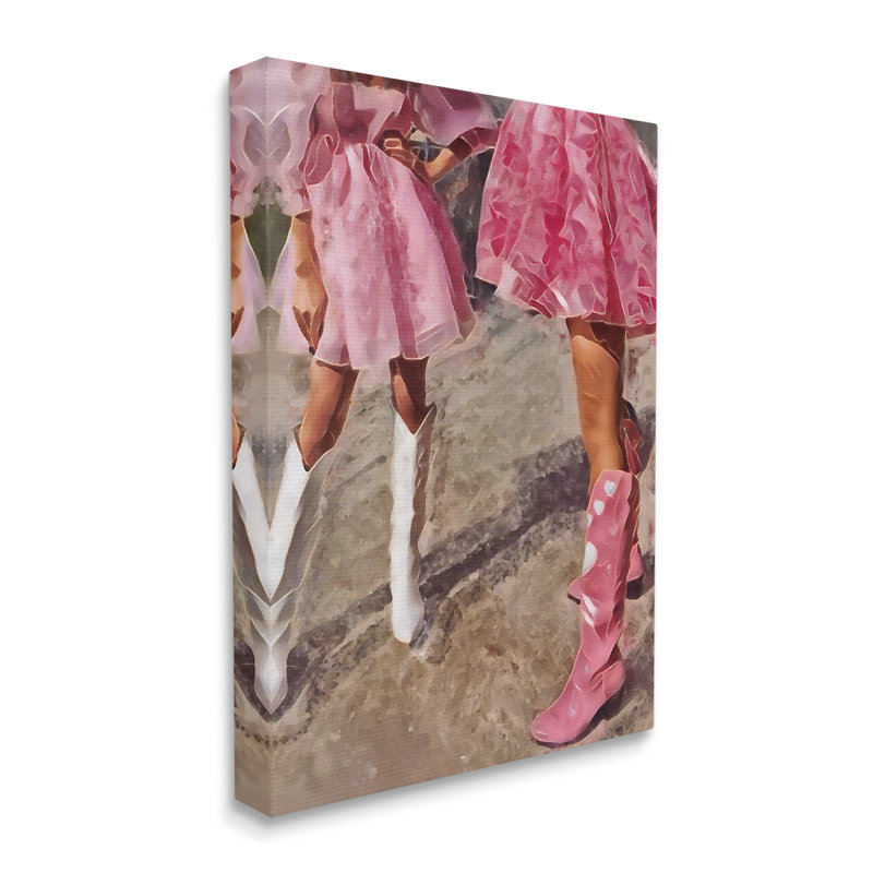 «Trendy Pink Cowgirls Wrarap Canvas» par Jesse Keith sur toile, H 30 po x l 24 po