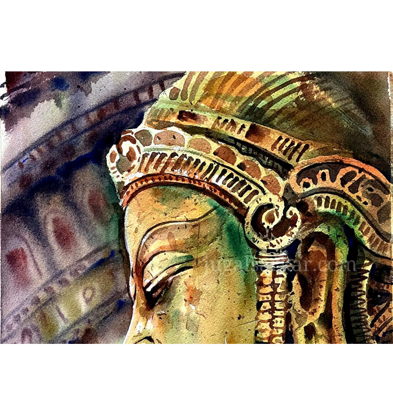 Bouddha | Aquarelle | Peinture de Jugal Sarkar | Couleur de l'eau