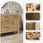 55" Fully Assembled Double Bathroom Vanity Set With Solid Surface White Granite Top and Backsplash