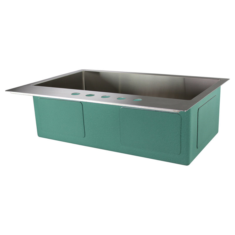 Évier de cuisine à double fixation 32 po x 22 po Diamond, 5 trous