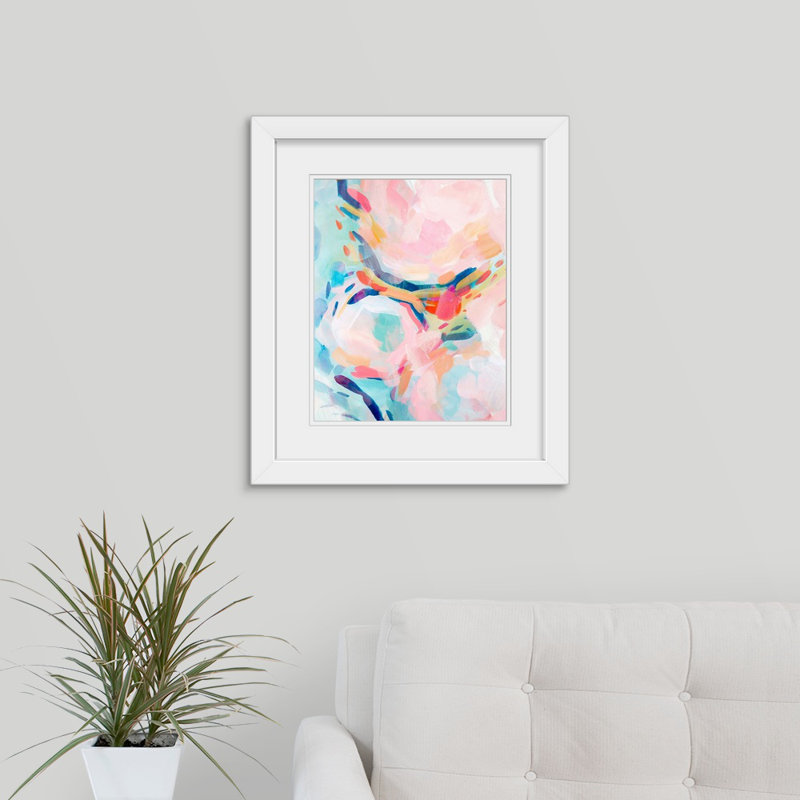 « coton bonbon i »-reproduction d’art, Cadre blanc, H 23 po x l 20 po x P 1 po