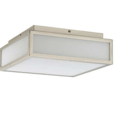 Plafonnier encastré à DEL en nickel brossé de 10 po, écoénergétique avec 1120 lumens de 24 W, 3 réglages de température de couleur de 3000 K / 4000 K / 5000 K, à intensité variable, diffuseur en verre blanc gravé, compatible avec l'intérieur de 10 pouces