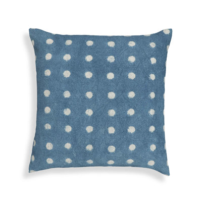 Indigo Cotton 20" Square Accent Pillow