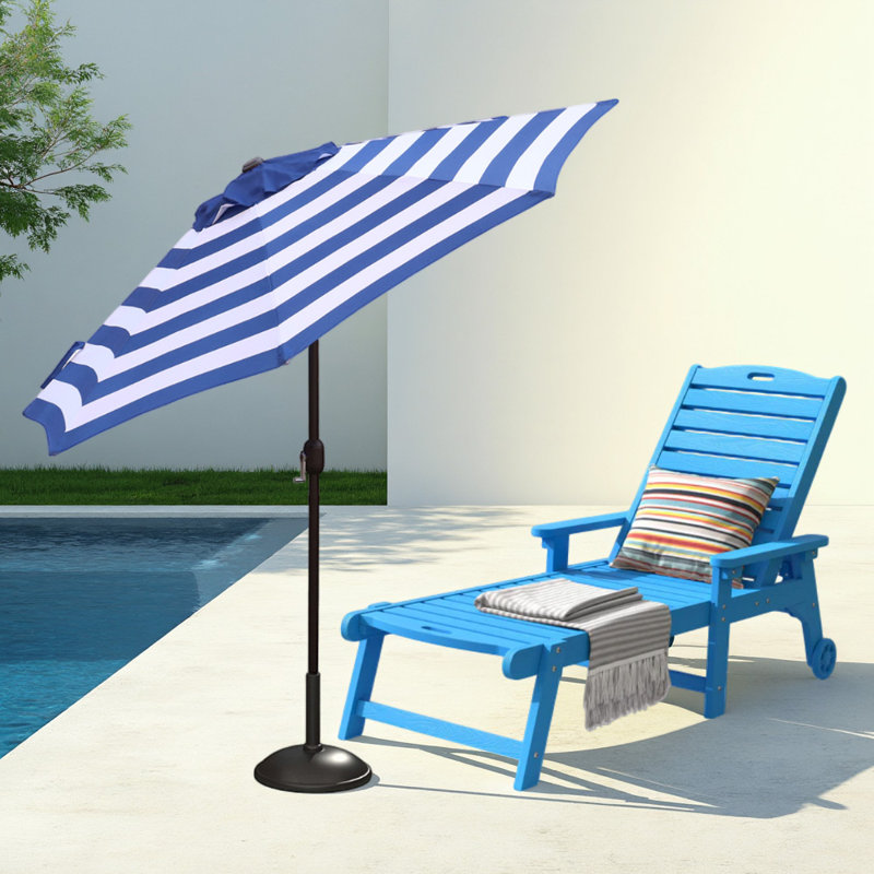 Parasol de marché Jaida, Blanc/bleu