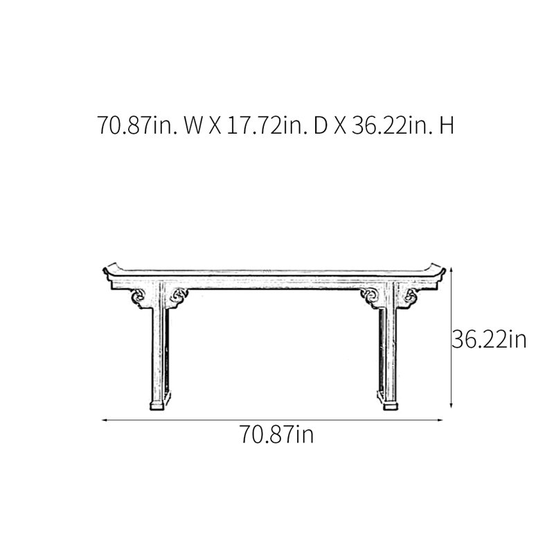 Plourde, H 36,22 po x l 70,87 po x P 17,72 po