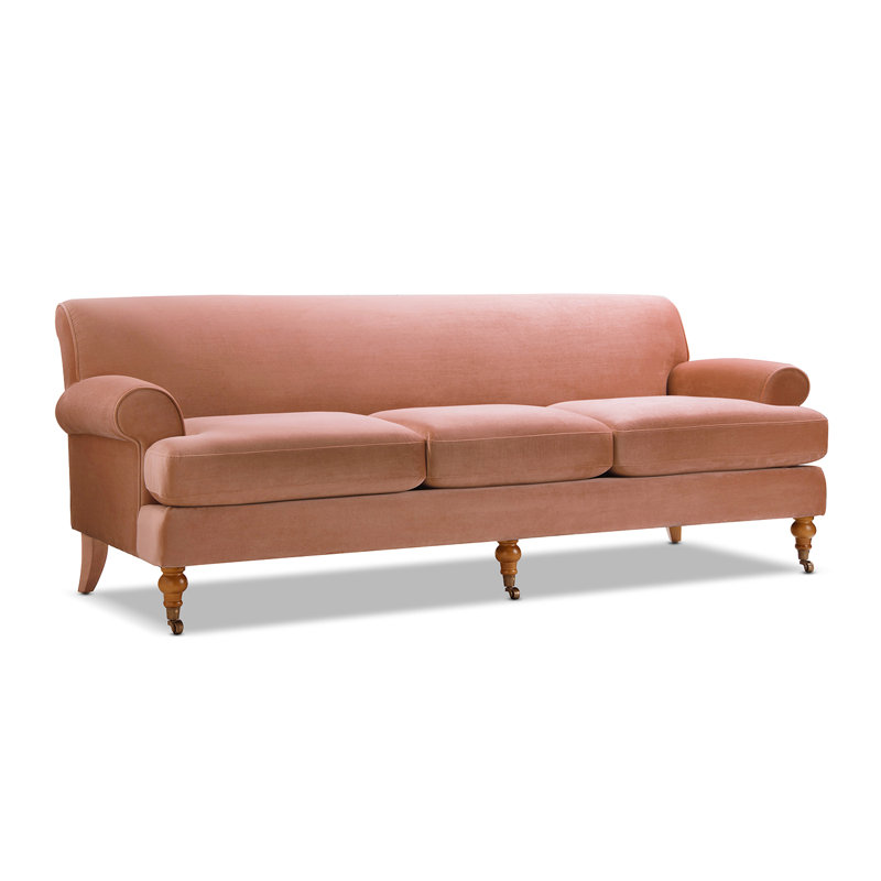 Elioenai 3 Seater Sofa, Peach Orange Velvet