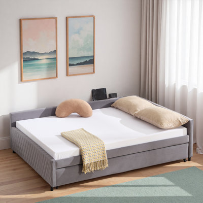 Upholstered Daybed With Trundle And Usb