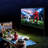 Projector Screen with Stand, 100 inch 16:9 4K 1080 HD Outdoor Movie Screen with Stand, Wrinkle-Free Projection Screen with Bar Feet and Carry Bag, Designed for Home Theater Cinema Backyard Movie Night