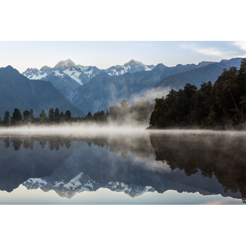 Lake Matheson Nature Panorama by Onfokus - Wrapped Canvas Print, 30cm H x 46cm W